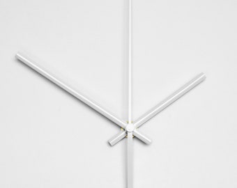 Mouvement d'horloge à quartz avec aiguilles blanches - Mécanisme d'horloge murale bricolage à piles, pièces de rechange silencieuses pour mouvement d'horloge avec crochet en métal