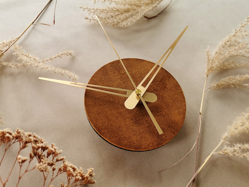 Elegant and Unique Small Wall Clock in Rust Color Simple Etsy