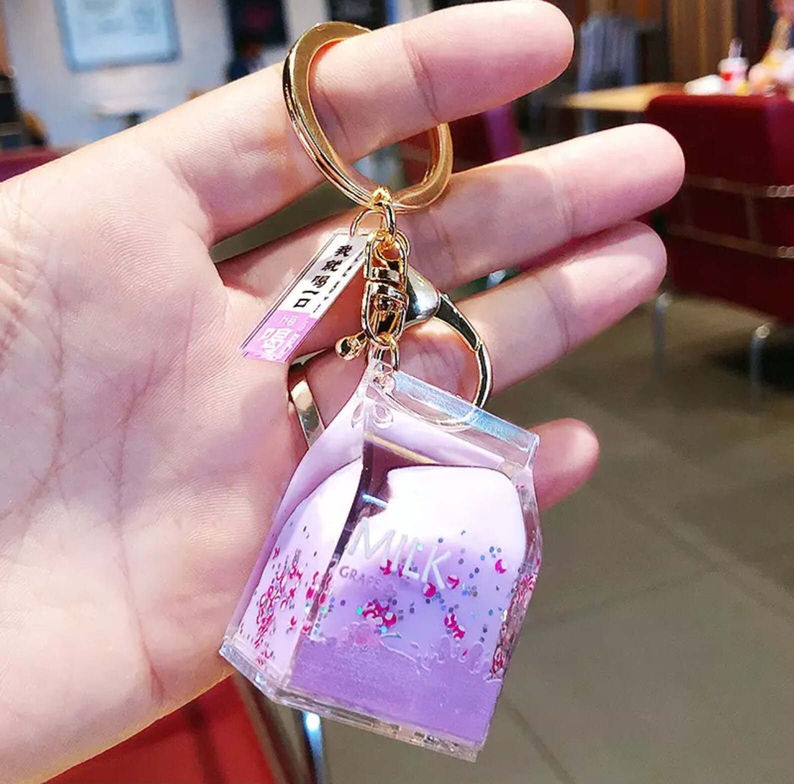 Milk Flavor Keychain acrylic keychain liquid keychain Etsy