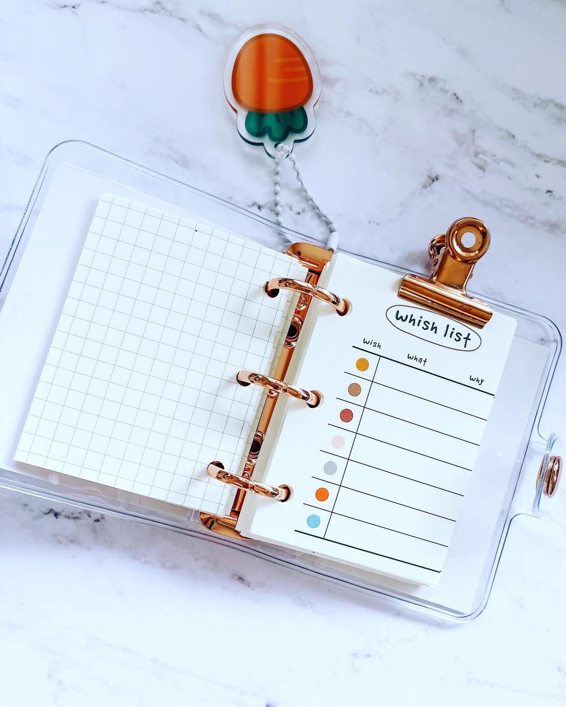 Mini binder 3 rings Transparent PVC Mini Journal Refillable Etsy