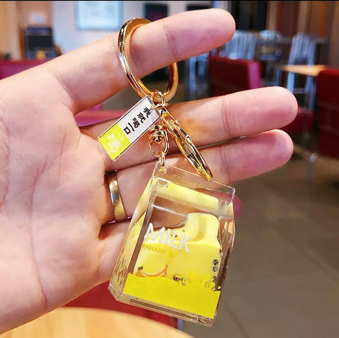 Milk Flavor Keychain acrylic keychain liquid keychain Etsy