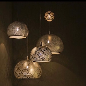 Moroccan Pendant Lamp Hanging Lamp  , Brass Ceiling Lamps ,Copper Lampshade ,Bohemian Home Decor ,Brass Modern Lighting, Kitchen Lights