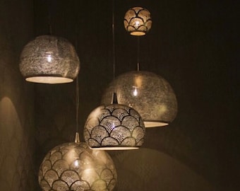Moroccan Pendant Lamp Hanging Lamp  , Brass Ceiling Lamps ,Copper Lampshade ,Bohemian Home Decor ,Brass Modern Lighting, Kitchen Lights