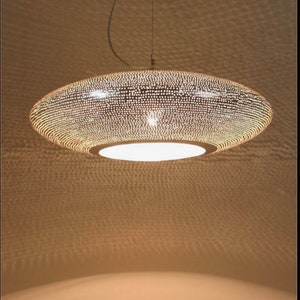 Brass ceiling lamp,  40cm or 50cm moroccan ceiling lamp, moroccan lamp, pendant brass lamp Oval Shape. UFO shape