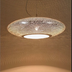 Brass ceiling lamp,  40cm or 50cm moroccan ceiling lamp, moroccan lamp, pendant brass lamp Oval Shape. UFO shape