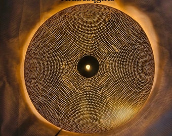 Handcrafted  Moroccan Ceiling Lights, Flush Mount Gold Color Semi Flush Mount, Copper Light Sun Rise