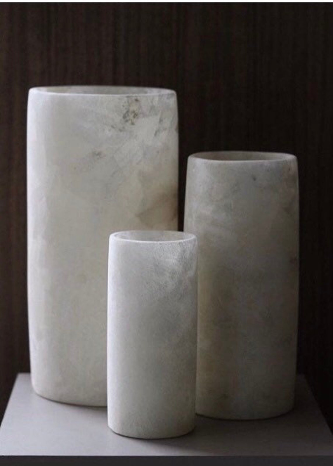 ALABASTER Handcrafted CANDLE HOLDER White Alabaster Candle Etsy