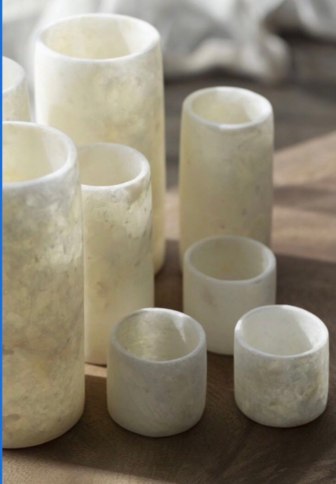 ALABASTER Handcrafted CANDLE HOLDER White Alabaster Candle Etsy