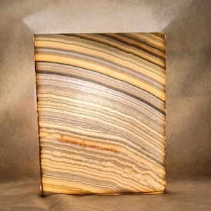 Alabaster Wall Light, Alabaster Stone Scones, Egyptian Handmade Alabaster Wall Light. Rectangle Wall Lamp