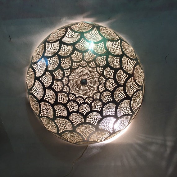 Handcrafted Moroccan Flush Mount Brass Ceiling Lights Pendant Etsy