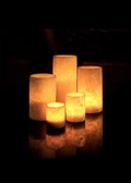 ALABASTER Handcrafted CANDLE HOLDER White Alabaster Candle Holder. Tea Light Candle Holder. Egyptian Arabic Alabaster cylinder shape