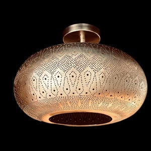 Infälld takmontering, Halvinfälld montering, Marockansk mässingshängelampa, Taklampa, Kopparlampa