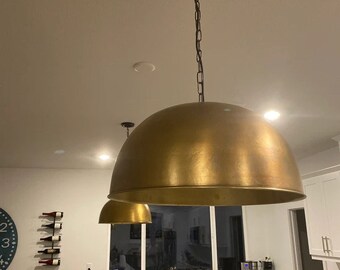 Brass Doom Pendant Lamp, Oxidized Brass Doom Hanging Pendant Ceiling Lamps,  Pendant Light Modern Lantern Lighting For Kitchen Island, Dinin