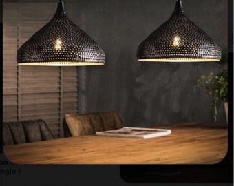 Set Of 2 . 16” Pendant Lamps Hanging Lamps Kitchen Island Lights Ceiling Light black outside & Gold Inside
