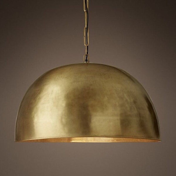 Antiqued Brass Dome Pendant Lamp Brass Oxide Ceiling Lamp Hammered Brass Dome Pendant Light Moroccan Pendant Lamp,solid brass