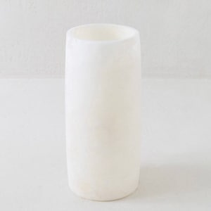 ALABASTER Handcrafted CANDLE HOLDER White Alabaster Candle Holder. Tea Light Candle Holder. Egyptian Arabic Alabaster cylinder shape image 7