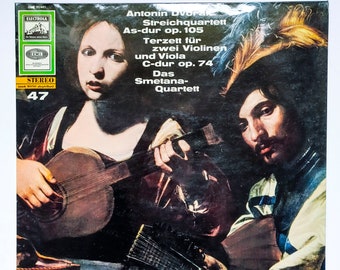 Antonin Dvorak - Smetana Terzett Violinen Viola / Vintage Vinyl Record LP Classic Music Album / 1966 Romantic String Terzet Quartet EMI