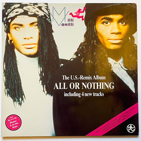 Milli Vanilli - Alles oder nichts, Das U.S.-Remix Album / Schallplatte Musik / 1989 Rap Pop R'nB Soul Funk / Vintage 80er LP