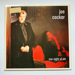 Joe Cocker - One Night Of Sin / Płyta winylowa LP Album muzyczny / 1989 Pop Rock / Oryginalna płyta winylowa z lat 80. zawierająca rzadką ulotkę reklamową