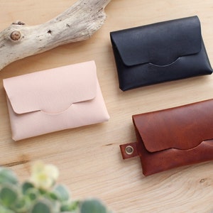 Portefeuille avec pochette en cuir | Portefeuille minimaliste sans couture