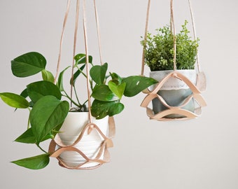 Leather Plant Hanger - Natural Vegetable Tanned Leather