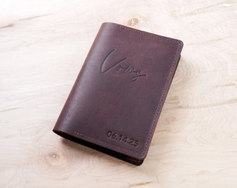 Leather Vow Books Cover | Personalized, Two Notebooks for Wedding Vows Included