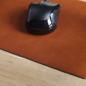 Personalized Leather Mousepad: Rectangle, Real Full Grain Leather image 3