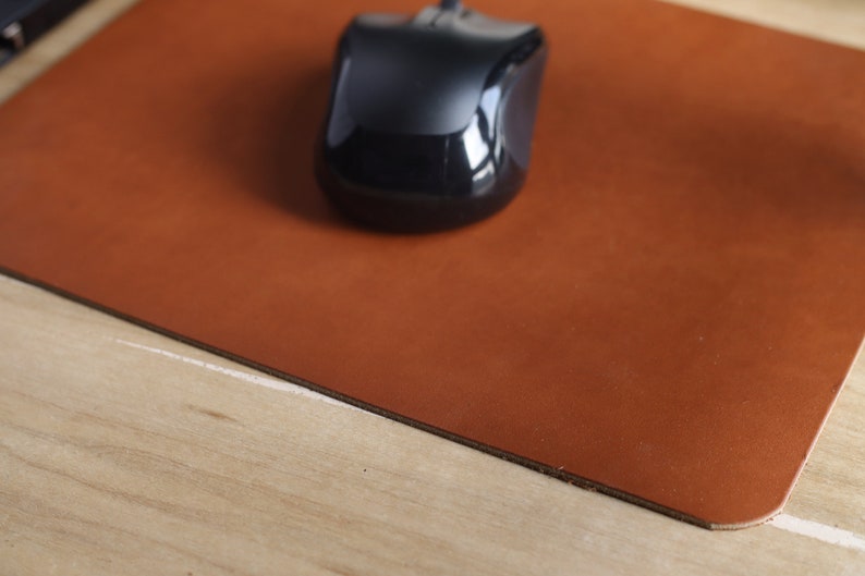 Personalized Leather Mousepad: Rectangle, Real Full Grain Leather image 3
