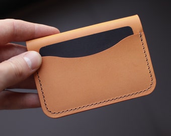 3 Pocket Fold-over Wallet: Personalized Card Wallet, Handmade with Real Leather