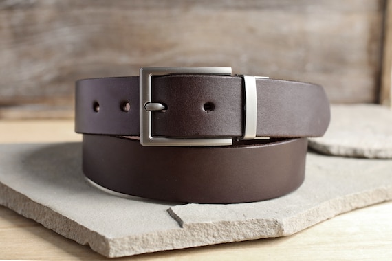 mens tan leather dress belt Men's Big & Tall Tanned Cowhide Brown / 58" Solid buckle Men's Leather Dress Belt -