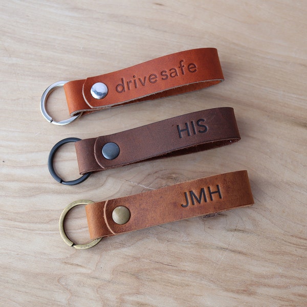 Llavero de cuero personalizado, colgante, regalo, aniversario, varios colores