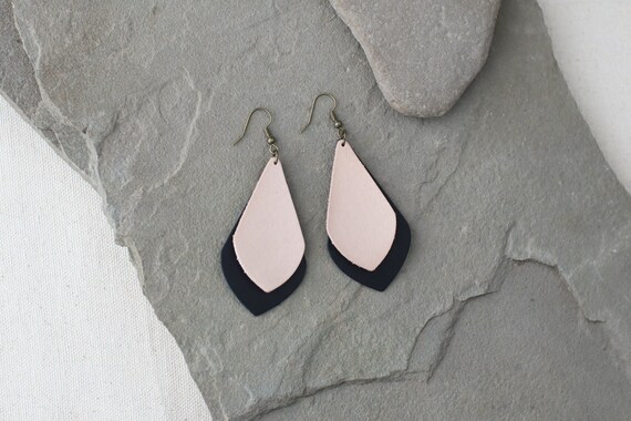 Orecchini Pendenti A Foglia In Ecopelle, Boho Chic, Fatti A Mano, Leggeri, A Doppio Strato, Per Donna - 5