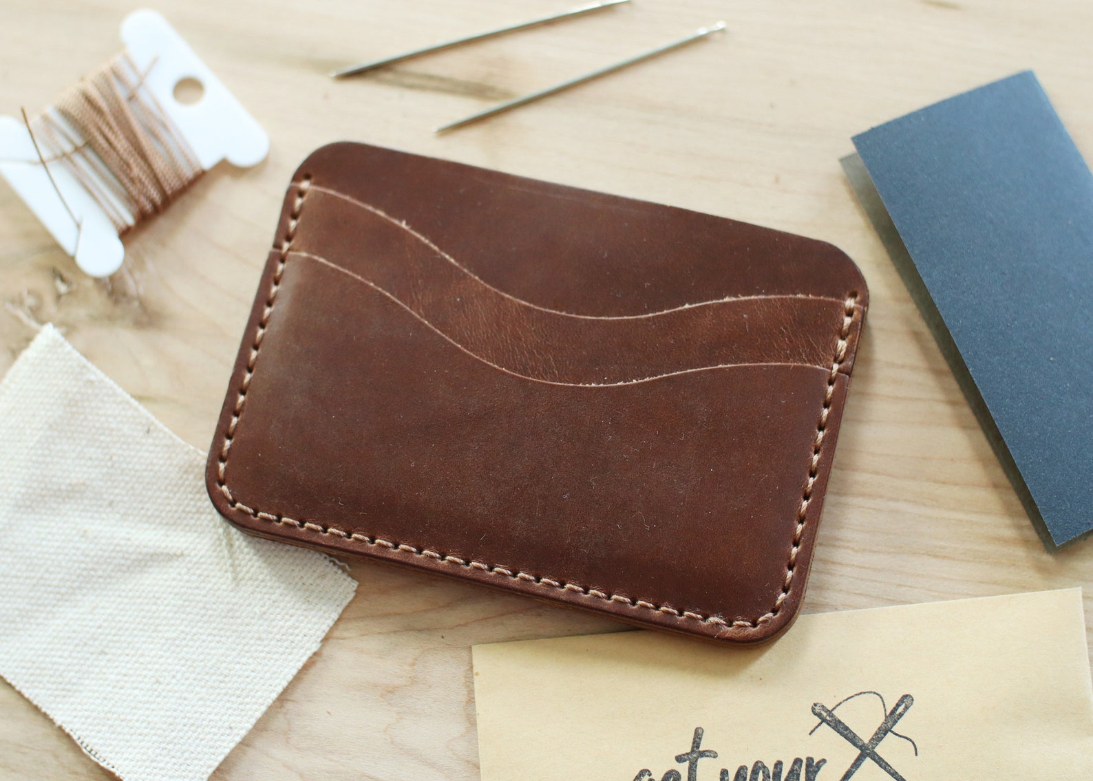 DIY Leather Card Wallet Kit Make Your Own Etsy Canada