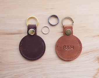 Leather Ring Pouch with Key Ring: Personalized Ring Protector