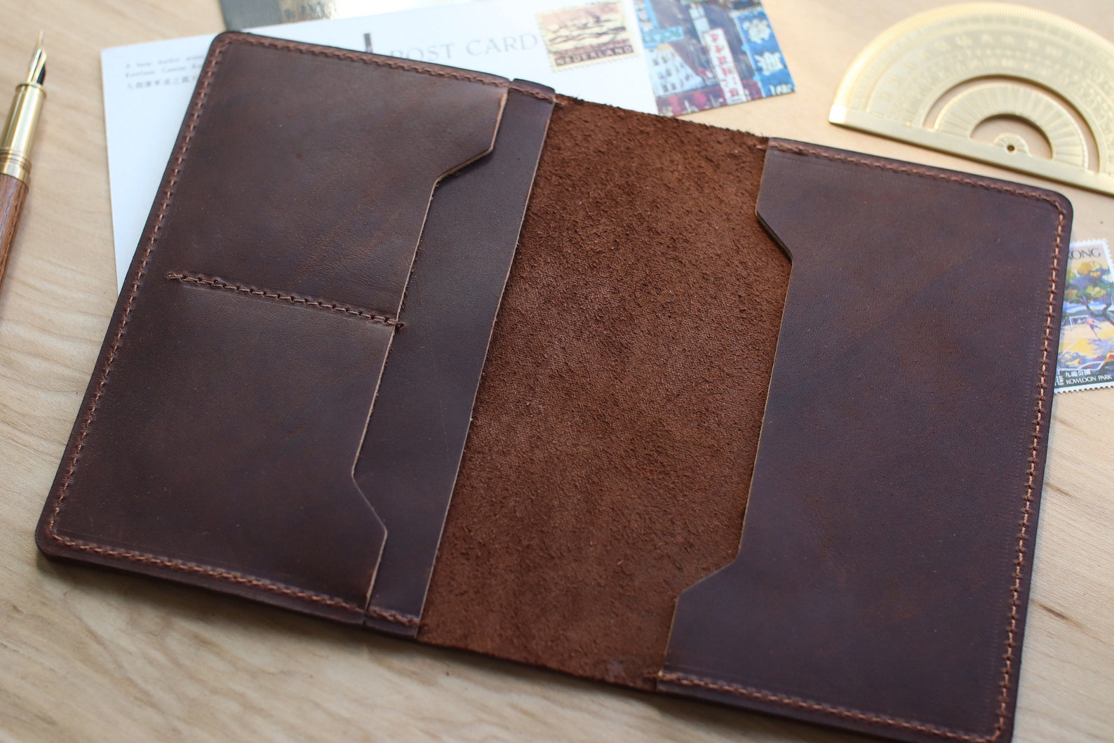 4 Pocket Leather Notebook Journal Cover Personalized for - Etsy