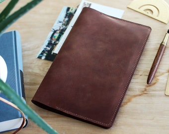 4 Pocket Leather Notebook Journal Cover, Personalized | For Moleskine, Field Notes, A5 or A6 sized notebooks