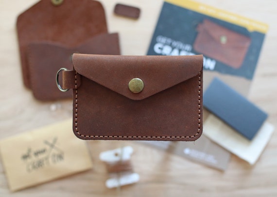 DIY Leather Wallet Kit, Gift Make Your Own Coin Pouch 