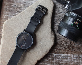 Leather Watch Strap Band | Slip Through Style - Full Grain Leather Made in USA - 16/18/20/22mm