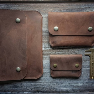 Gepersonaliseerde lederen etui, hoesje, houder, hoes
