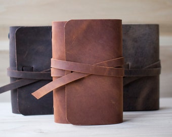 Personalized Leather Notebook Cover, Journal, FREE NOTEBOOK