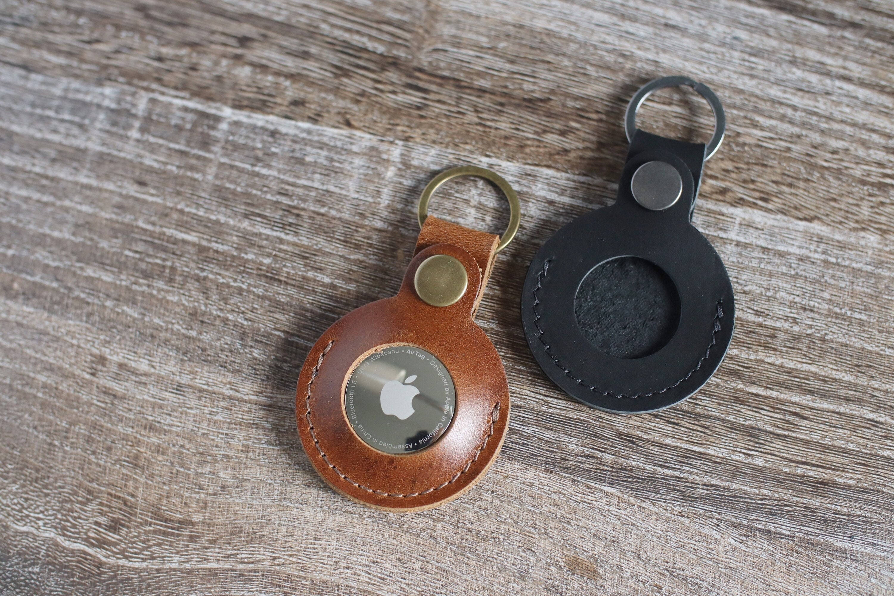 Leather AirTag Case: Personalized Holder With Key Ring, Handmade With Real  Leather - Etsy Australia