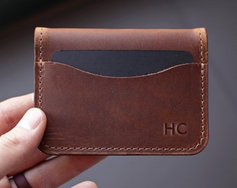 5 Pocket Fold-over Wallet: Personalized Card Wallet, Handmade with Real Leather