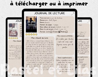 Diario de lectura digital en PDF - Diario de lectura digital - Registro de lectura - Seguimiento de lectura