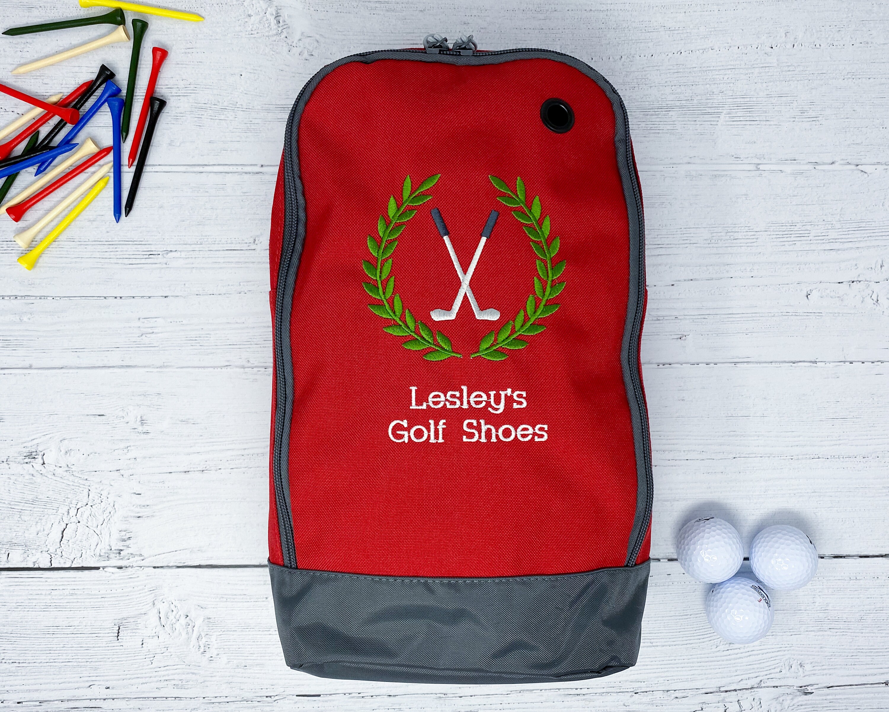 Golf Set of Personalised Embroidered Golf Shoe Bag Etsy