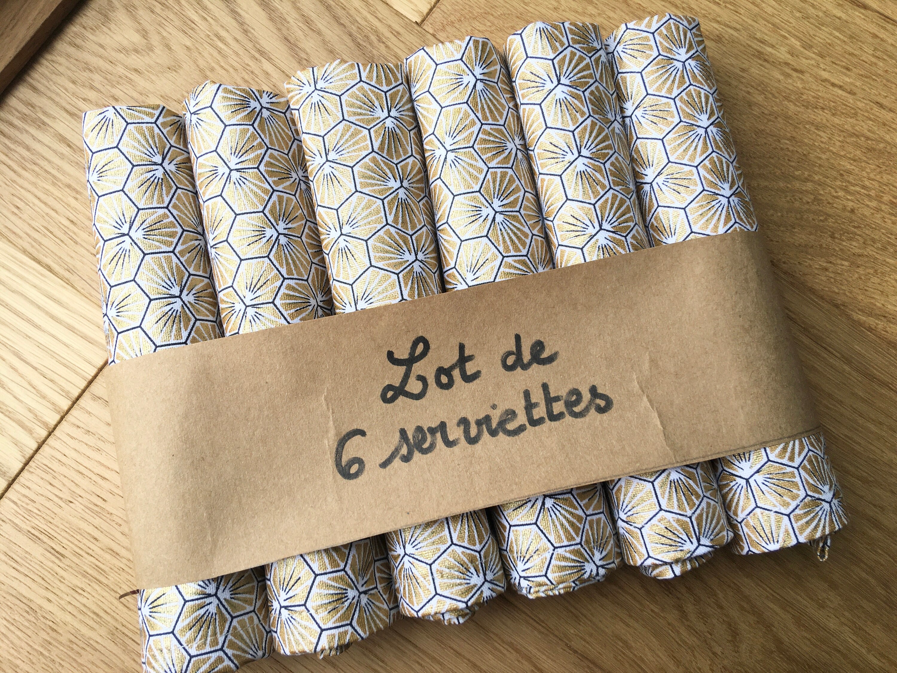 Lot de 6 Serviettes Table en Tissu Oeko Tex Motifs Japonais Idée Cadeau Environ 32cmx32cm Adultes En