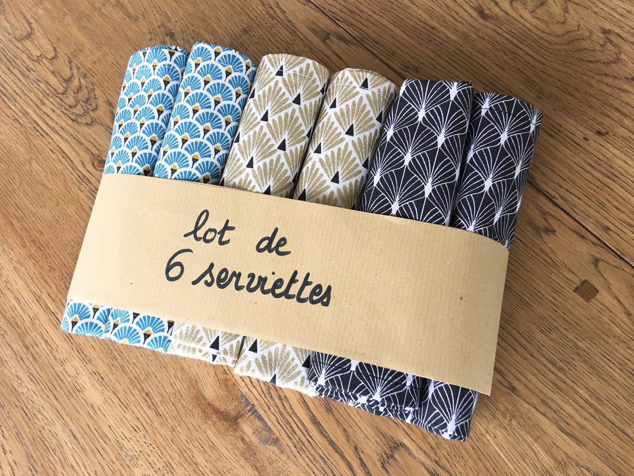 Lot de 6 Serviettes Table en Tissu Japonais Idée Cadeau Environ 30cmx30cm Adultes Enfants Zero Deche