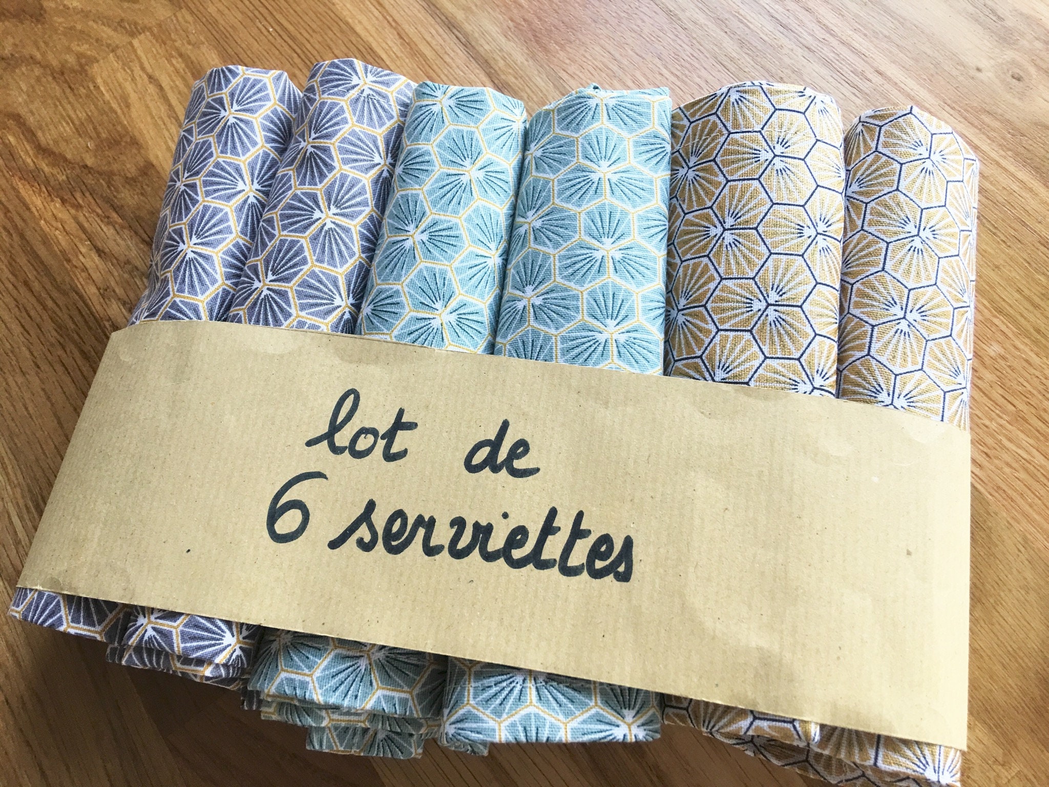 Lot de 6 Serviettes Table en Tissu Japonais Idée Cadeau Environ 30cmx30cm Adultes Enfants Zero Deche