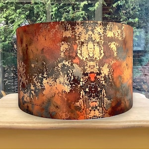 Rust Distressed Lampshade Copper Bedside table lamp shade Ceiling lamp home decor