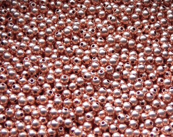 Wholesale 500-1000 3 MM Round Solid Genuine Copper Beads Qty.100-200