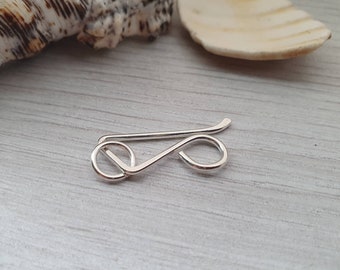 Sterling Silver Angled Hook And Eye Clasp | Handmade Findings | 16 Gauge